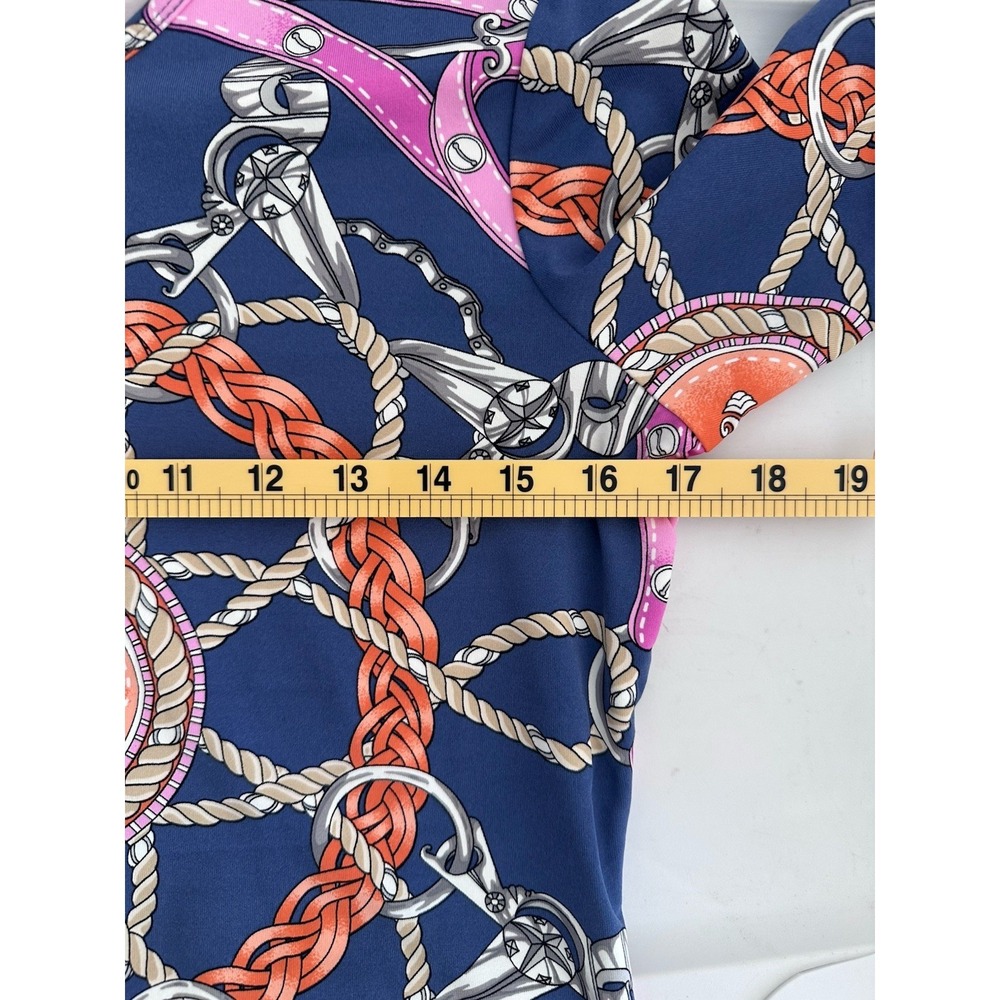 J.McLaughlin Signature Catalina Cloth Equestrian Rope Belt Shirt Royal Blue Smal - Picture 10 of 10
